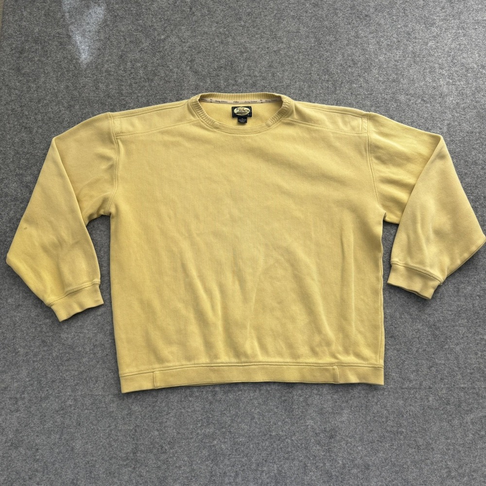 Tommy Bahama Sweater Adult Medium Yellow Crew Neck Pullover Knit Mens Cotton